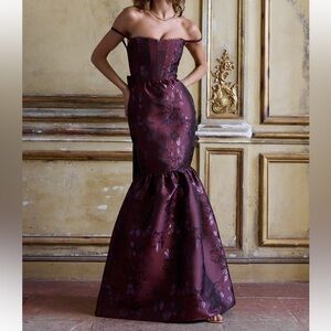 V. Chapman The Cherie Dress in Plum Baroque Floral NWT